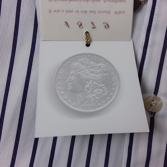 Joey Rodolfo 1879 NWT Men's Dress Shirt Button Front L/S Point Collar Striped - Picture 7 of 11